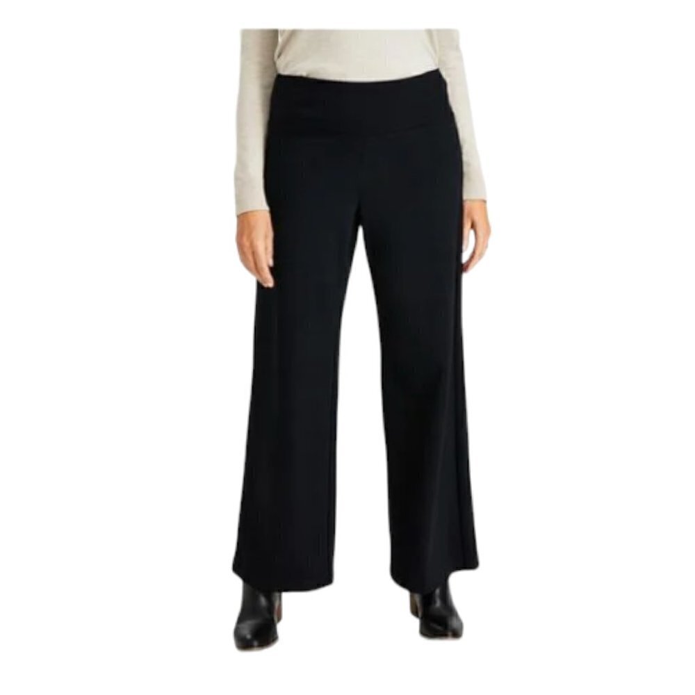Style & Co. Black Mini Pinstripe Wide Leg Trousers, NWT, size 8